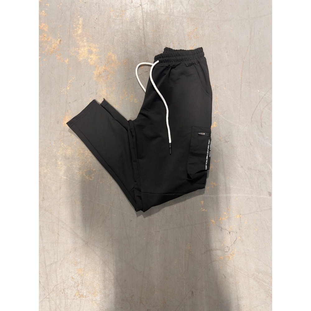 ASRV Mens Technical Sportswear Cargo Jogger Pants Black Training Trousers NWOT